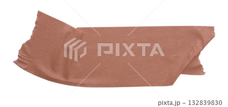 brown crumpled torn tape isolated on transparent background. 132839830