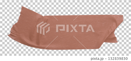 brown crumpled torn tape isolated on transparent background. 132839830