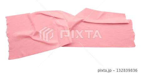 pink crumpled torn tape isolated on transparent background. pink crumpled torn tape isolated on transparent background. 132839836