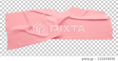 pink crumpled torn tape isolated on transparent background. pink crumpled torn tape isolated on transparent background. 132839836