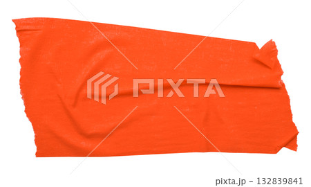 red crumpled torn tape isolated on transparent background. 132839841