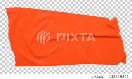 red crumpled torn tape isolated on transparent background. 132839841