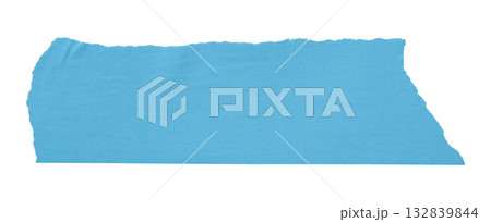 light blue crumpled torn tape isolated on transparent background. 132839844