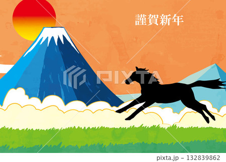 和風和柄年賀状素材 和風和柄年賀状素材 132839862