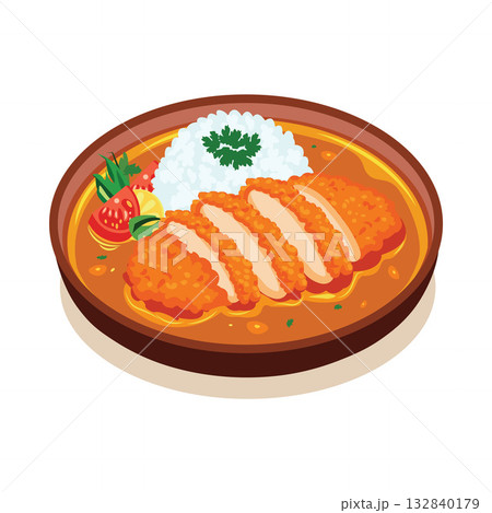 Katsu Curry with Garnish Katsu Curry with Garnish 132840179