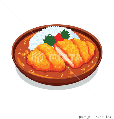 Katsu on Plate with Parsley Katsu on Plate with Parsley 132840183