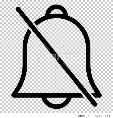 Bell notification off line icon Bell notification off line icon 132840513