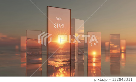 2026年の夜明けを象徴するスタートイメージ 2026年の夜明けを象徴するスタートイメージ 132843311