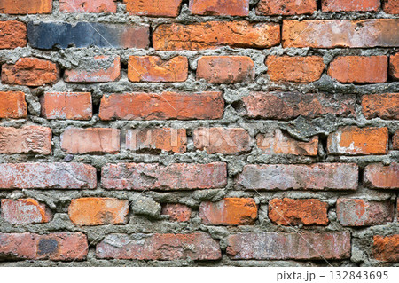 Exploring historic brick walls during daylight 132843695