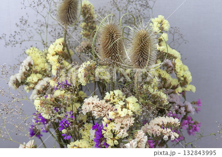 Bouquet of decorative dried flowers 132843995