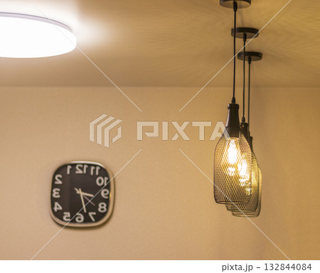 Decorative pedant lights in the modern apartment Decorative pedant lights in the modern apartment 132844084