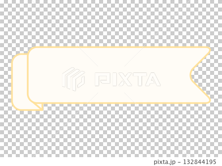 A simple and elegant cream-colored ribbon banner with a rounded outline message band A simple and elegant cream-colored ribbon banner with a rounded outline message band 132844195