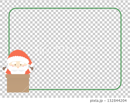 Simple frame with Santa coming out of the chimney Simple frame with Santa coming out of the chimney 132844204