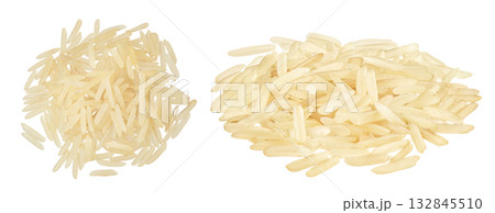 rice basmati isolated on white background. Top view. Flat lay 132845510