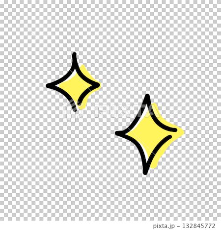 簡單的手繪風格插圖材料閃光 132845772