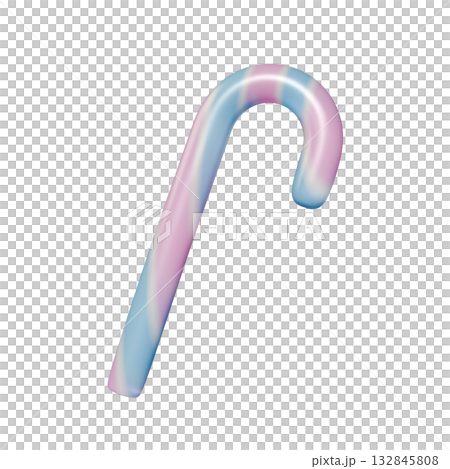 Christmas candy cane blue and pink transparent material 132845808