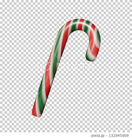Christmas candy cane, red, white, and green, transparent material Christmas candy cane, red, white, and green, transparent material 132845809