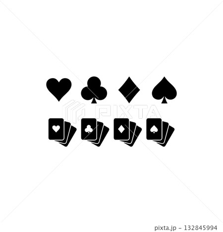 icons set with black spade club and black heart diamond symbols icons set with black spade club and black heart diamond symbols 132845994