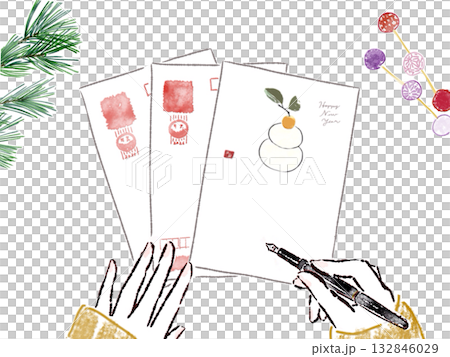 New Year's auspicious illustrations 132846029