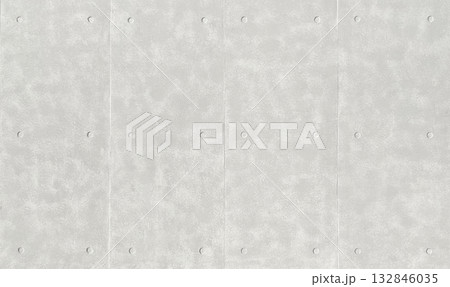 セパ穴のある白灰色のコンクリート塀の横長の背景画像 132846035