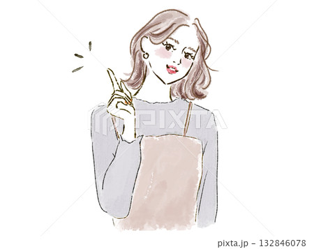 笑顔で指をさす女性 笑顔で指をさす女性 132846078