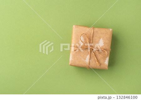 A Christmas gift wrapped in eco-friendly packaging A Christmas gift wrapped in eco-friendly packaging 132846100