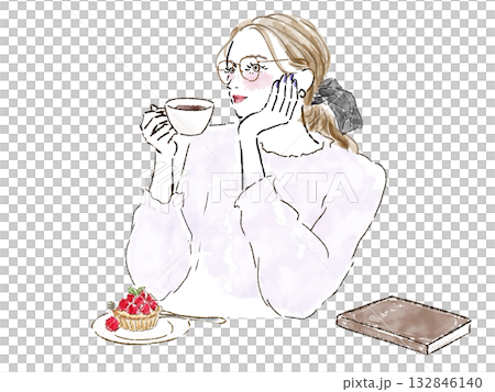 カフェでコーヒーを飲む女性 カフェでコーヒーを飲む女性 132846140
