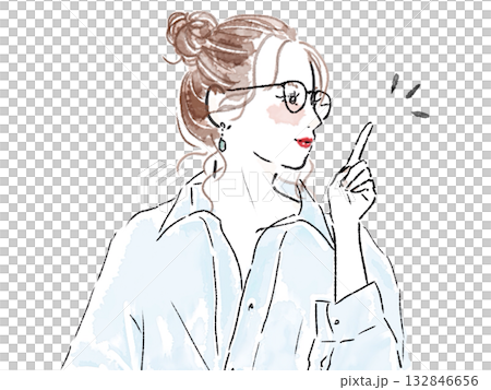 指著手指的女人 132846656