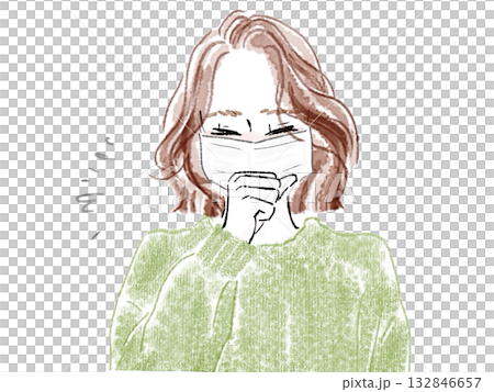 A woman wearing a mask A woman wearing a mask 132846657