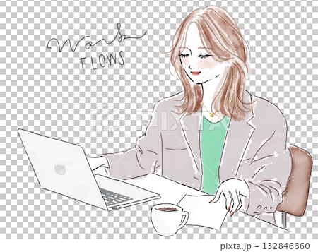 一個女人使用電腦 132846660