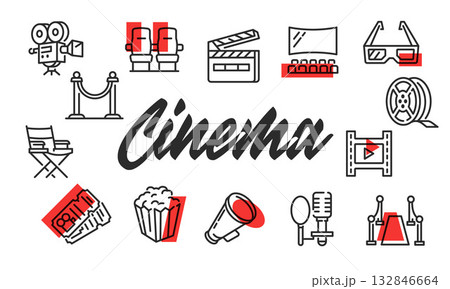 Cinema Poster. Vector Illustration 132846664