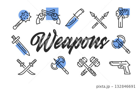 Weapons Poster. Vector Illustration 132846691