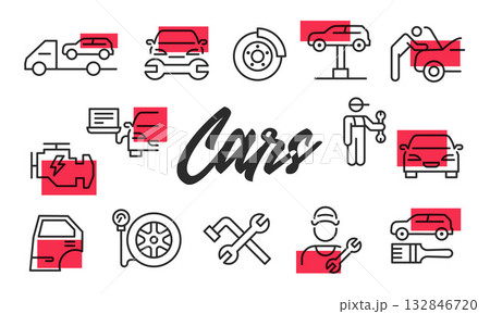 Cars Poster. Vector Illustration 132846720