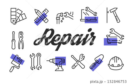 Repair Poster. Vector Illustration 132846753