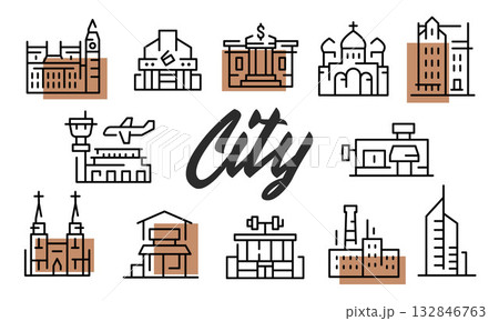 City Poster. Vector Illustration 132846763