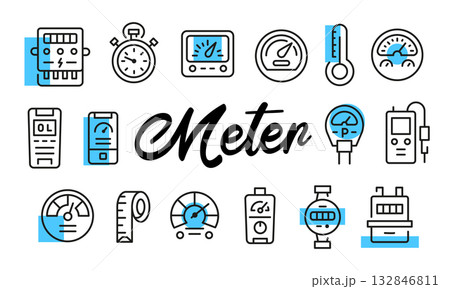 Meter Poster. Vector Illustration 132846811