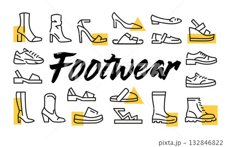 Footwear Poster. Vector Illustration Footwear Poster. Vector Illustration 132846822