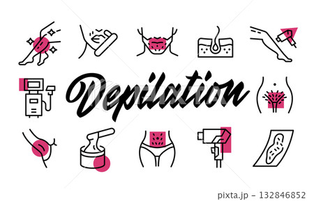 Depilation Poster. Vector Illustration 132846852