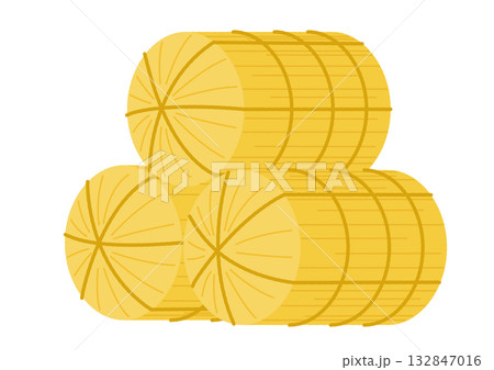 積まれた俵のイラスト 132847016