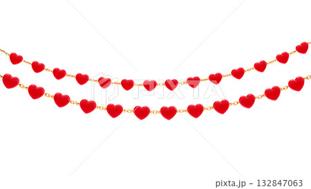 Festive red heart garland decoration, perfect for valentine's day, weddings, anniversaries, adding touch of love to any party or home decor Festive red heart garland decoration, perfect for valentine's day, weddings, anniversaries, adding touch of love to any party or home decor 132847063