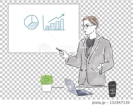 プレゼンをするビジネスマン 132847130