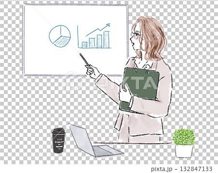 A woman giving a presentation A woman giving a presentation 132847133