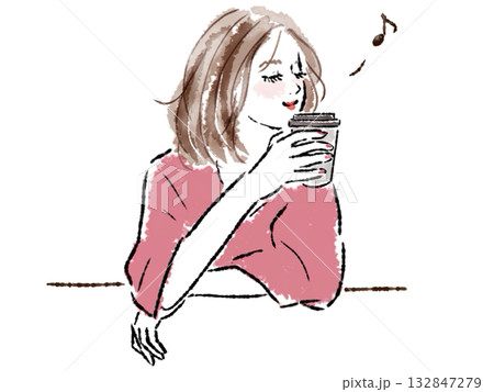 飲み物を飲む女性 132847279