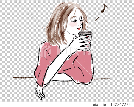 A woman drinking a drink A woman drinking a drink 132847279