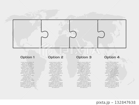 Puzzle diagram infographic process on 4 steps Puzzle diagram infographic process on 4 steps 132847638