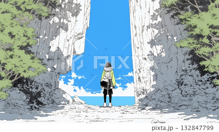 行き先(目標)を失い立ち止まってしまった人 行き先(目標)を失い立ち止まってしまった人 132847799