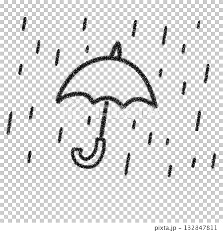 雨的符號，雨傘的插圖。 132847811