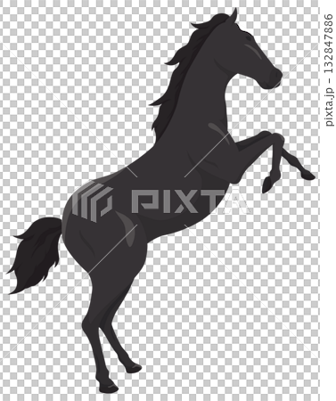 躍動する馬イラスト 132847886