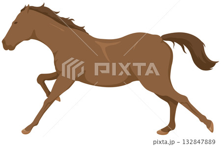 躍動する馬イラスト 躍動する馬イラスト 132847889