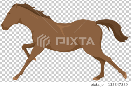 躍動する馬イラスト 躍動する馬イラスト 132847889